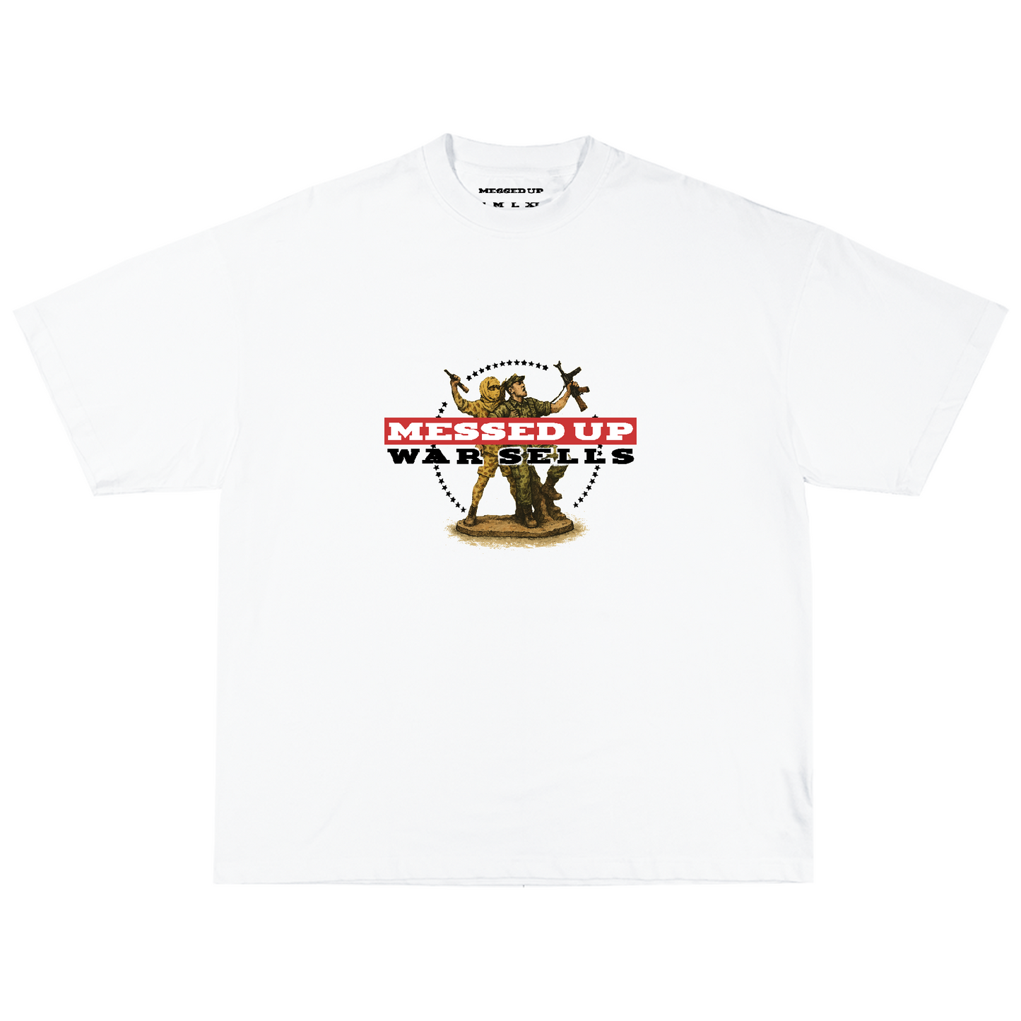 "WAR SELLS" GRAPHIC SHIRT